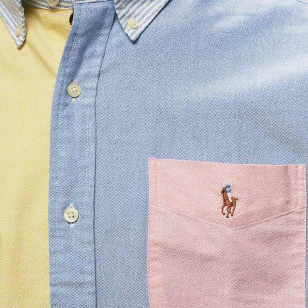 Polo Ralph Lauren Color Blocked Polo Collar Long Sleeve Shirt Men shirts Multicolor 710928919-001