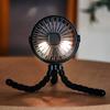 Octopus shape handheld fan standing, hanging and winding 4 forms night light design rechargeable long battery life mini student