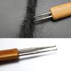 3Pcs 0.5/0.75Mm Wooden Hair Crochet Needle Dreadlocks Braids Hair Crochet Hook Single/Double/Three Head Hair Crocheting Needles