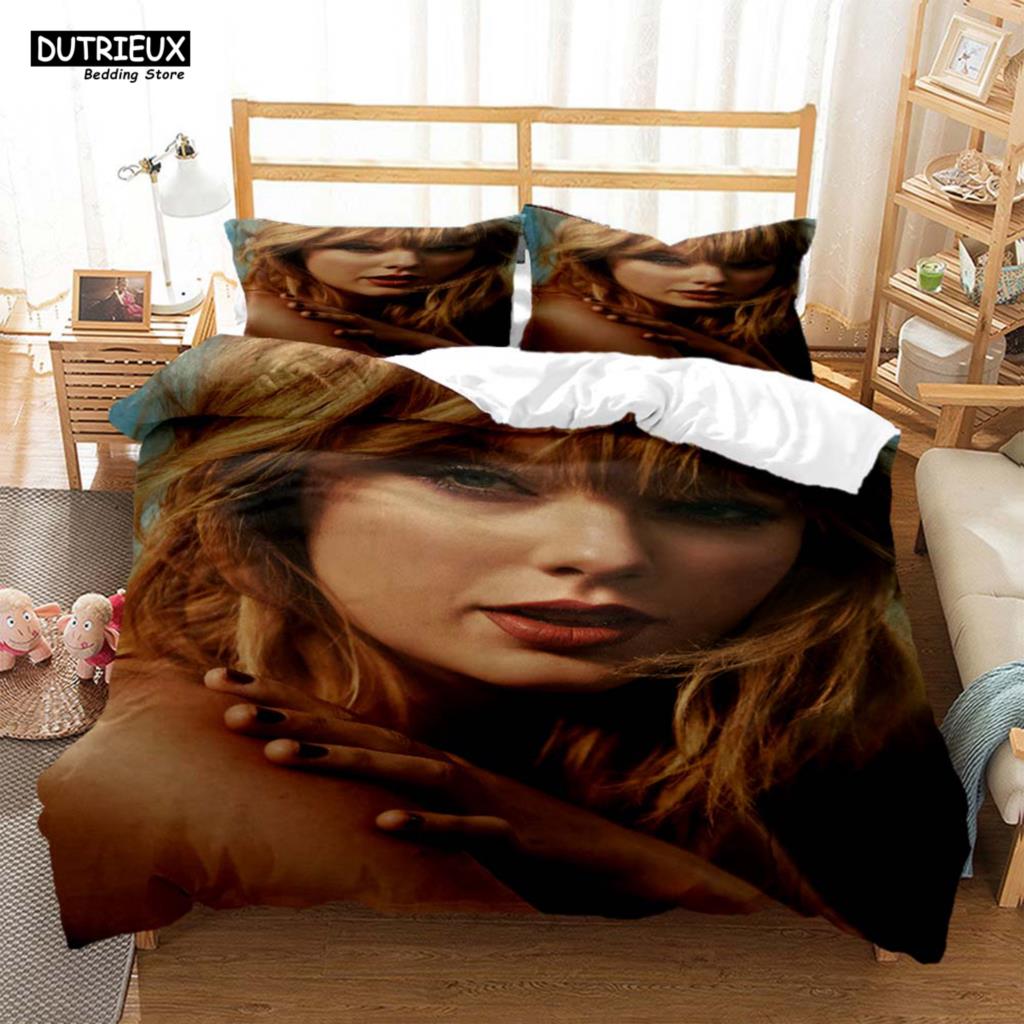 Top Stream Sängerin Taylor Modische Bedruckte Bettwäsche Decke Bettwäsche-Sets Anpassbares Bettwäsche-Set King-Size Bettwäsche-Set