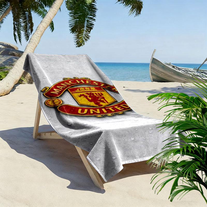 Manchester United F Print Beach Towel, Large Soft Quick Dry Towel for Beach Camping Swimming