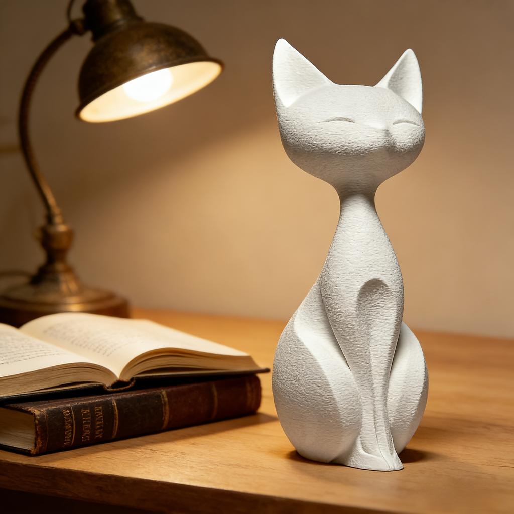 11cm Elegant Cat Figurine Model Cat Ornament Desktop Decoration Creative Gift