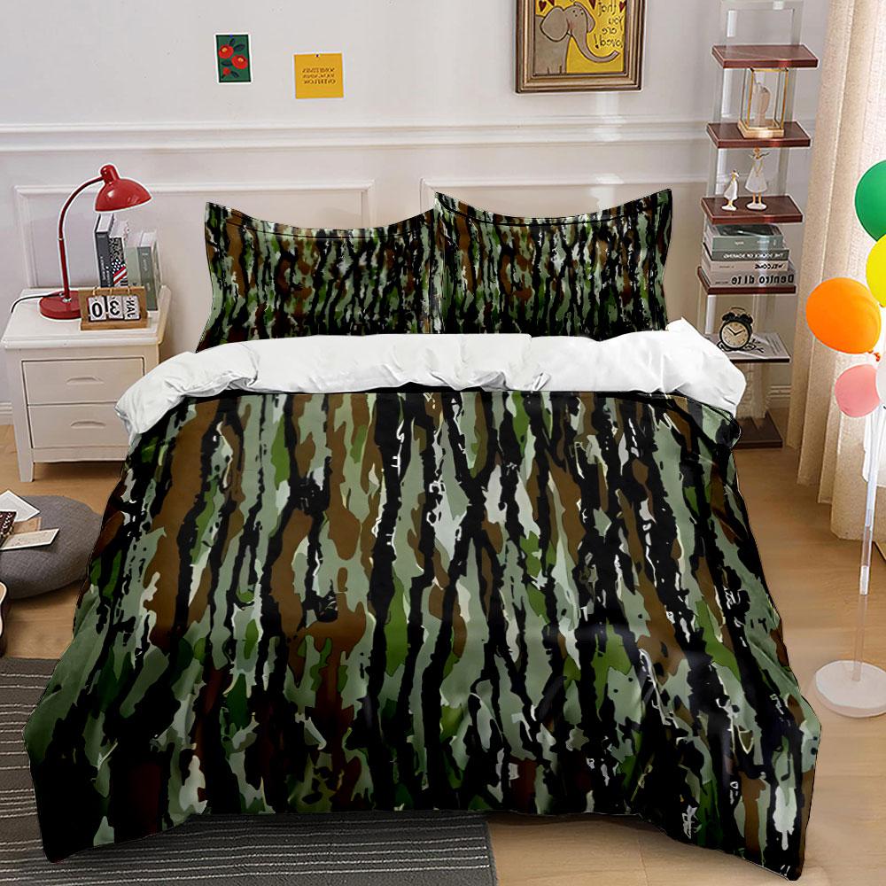Set da esterno mimetico a tre pezzi, Decorazione per camera da letto per bambini e adulti, Squisito set da letto a tre pezzi, Regalo