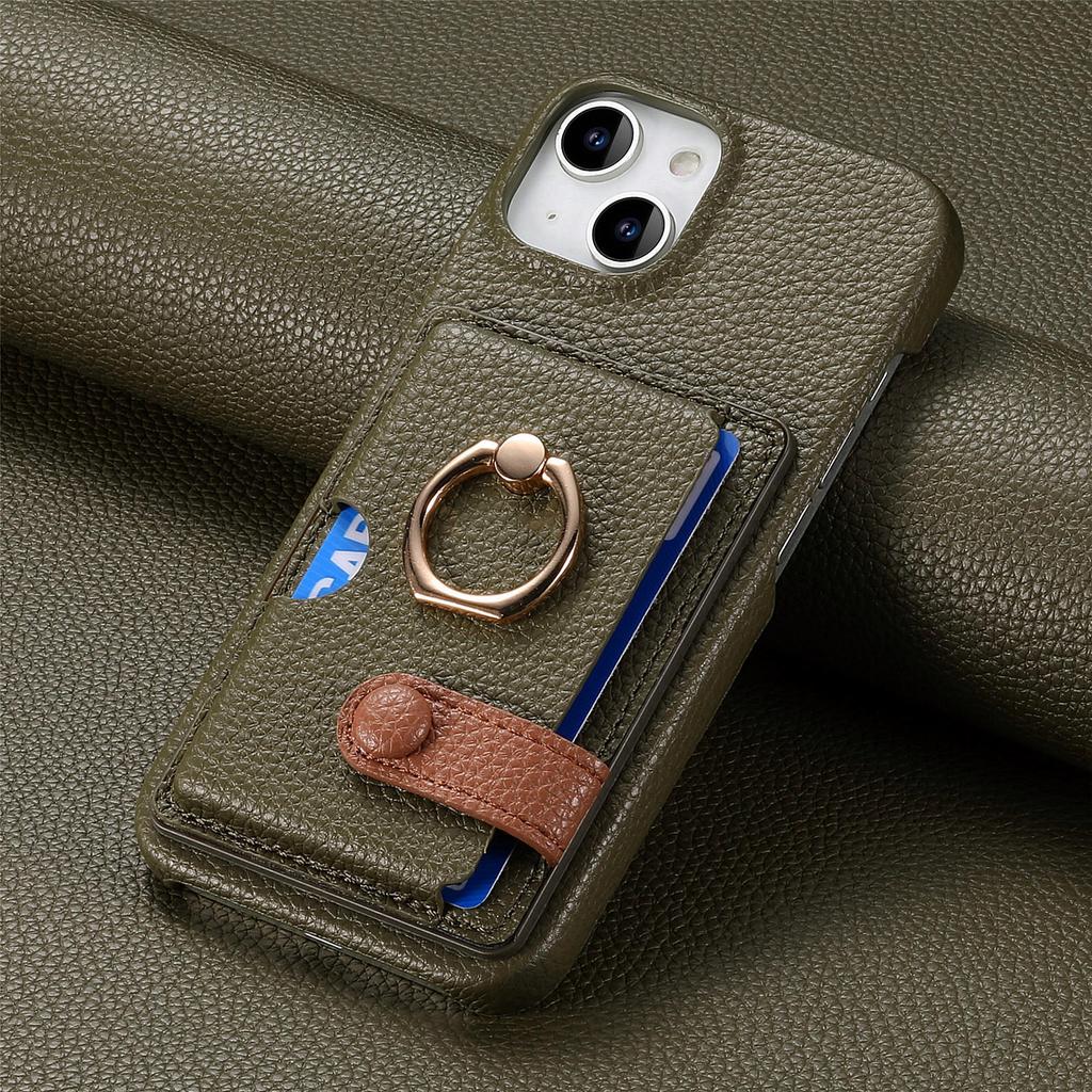Shockproof Phone Case for IPhone 17 Air 16E 16 15 Plus 14 13 12 Mini 11 Pro Max Ring PU Leather Cards Holder Wallet Cover