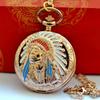 Nostalgische Indisches Muster Quarz Taschenuhr Retro Anhänger 1005