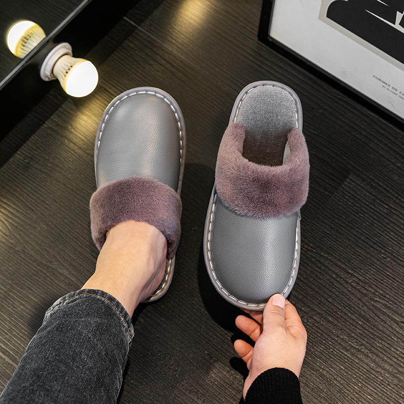 Men's Slippers for Winter with Warm Footbed Non-slip Sole Comfortable Fuzzy Soft Women's Warm Fleece Cozy Slides