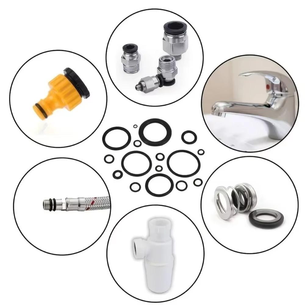 O Ring Assortment Kit Rubber Washer Orings 24 Sizes Pressure Washer O Ring Kit for Faucet Hose Car Air Gas Plumbing Sealing