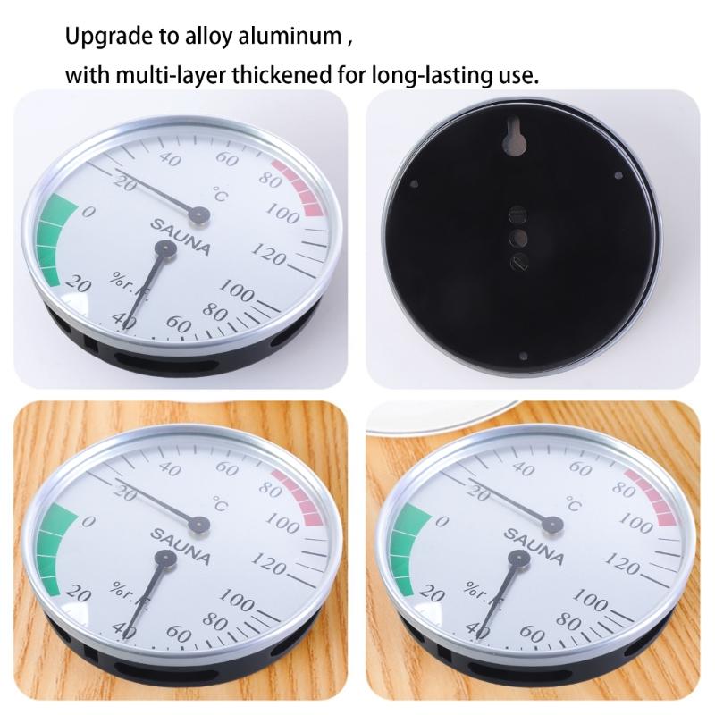 Wall Mounted Temperature Humidity Measurement Meter Clear Scale Steam Room Thermometers Hygrometer Gauge for Sauna Room