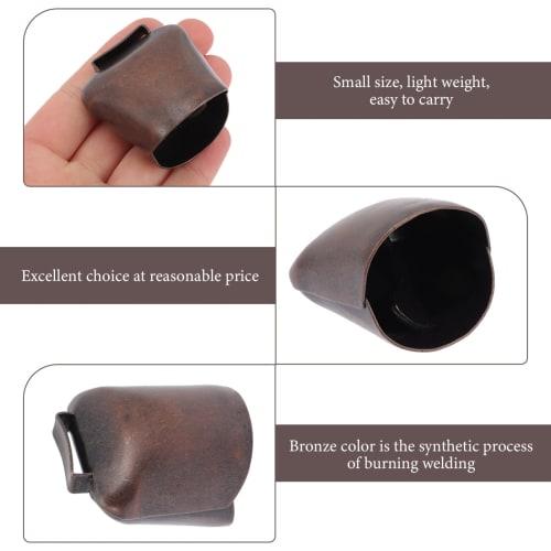 BUGUUYO 2-teilige Vintage Kuhglocke Mini-Glocke, Laute Bronze-Glocke für Kälteempfindliche Hunde, Nutztierglocke, Vintage-Glocke, Kleine Messingglocke, Handwerks-Retro-Glocke, Cu