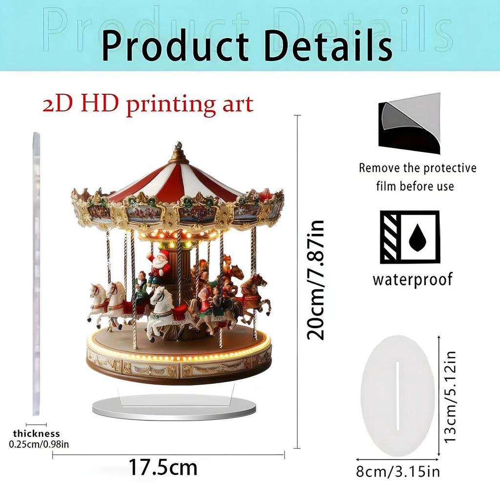 New Christmas Moon Acrylic Desktop Ornament for Home or Office
