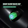 4PCS Car Luminous Tire Valve Cap Fluorescent Night Glowing Decor For Volkswagen VW Golf 4 5 6 7 Polo Jetta Sagitar Magotan