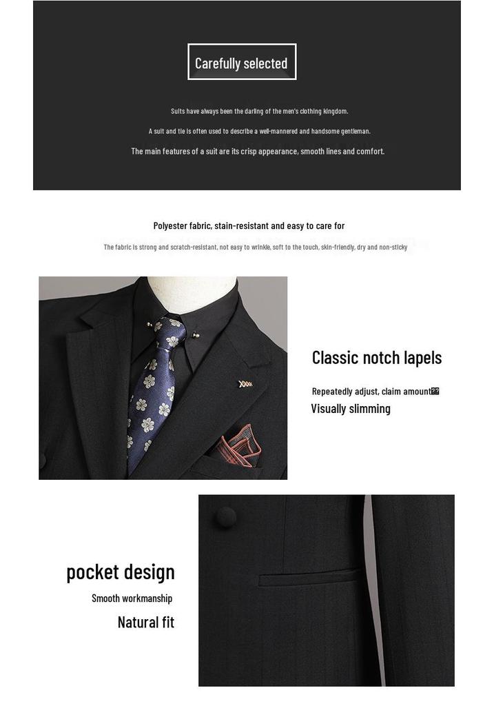 Hotel View Men's Spring 2025 British Business Suit - Three-Piece Set A311-SJT9997-P285