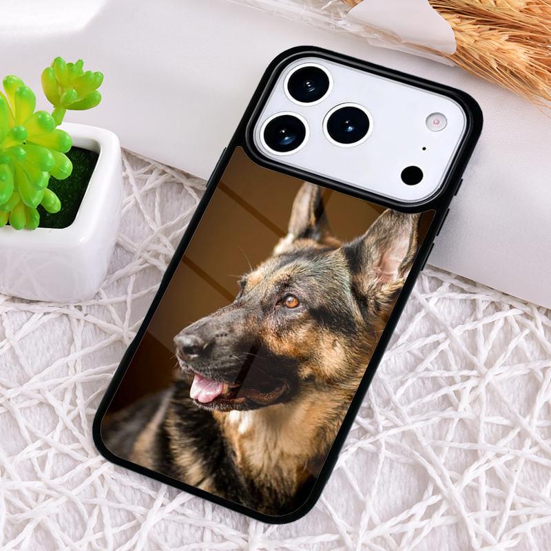German Shepherd Dog Soft Silicone Phone Case for iPhone 17 Air 16 15 11 12 14 13 Pro Max Shockproof Cover