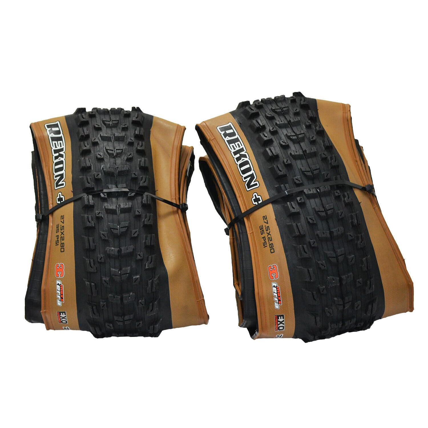 

MAXXIS REKON Plus MTB Folding Tire TR EXO 3C MaxxTerra 27.5x2.80 Tire, Tanwall, 2 Tires, MX2810