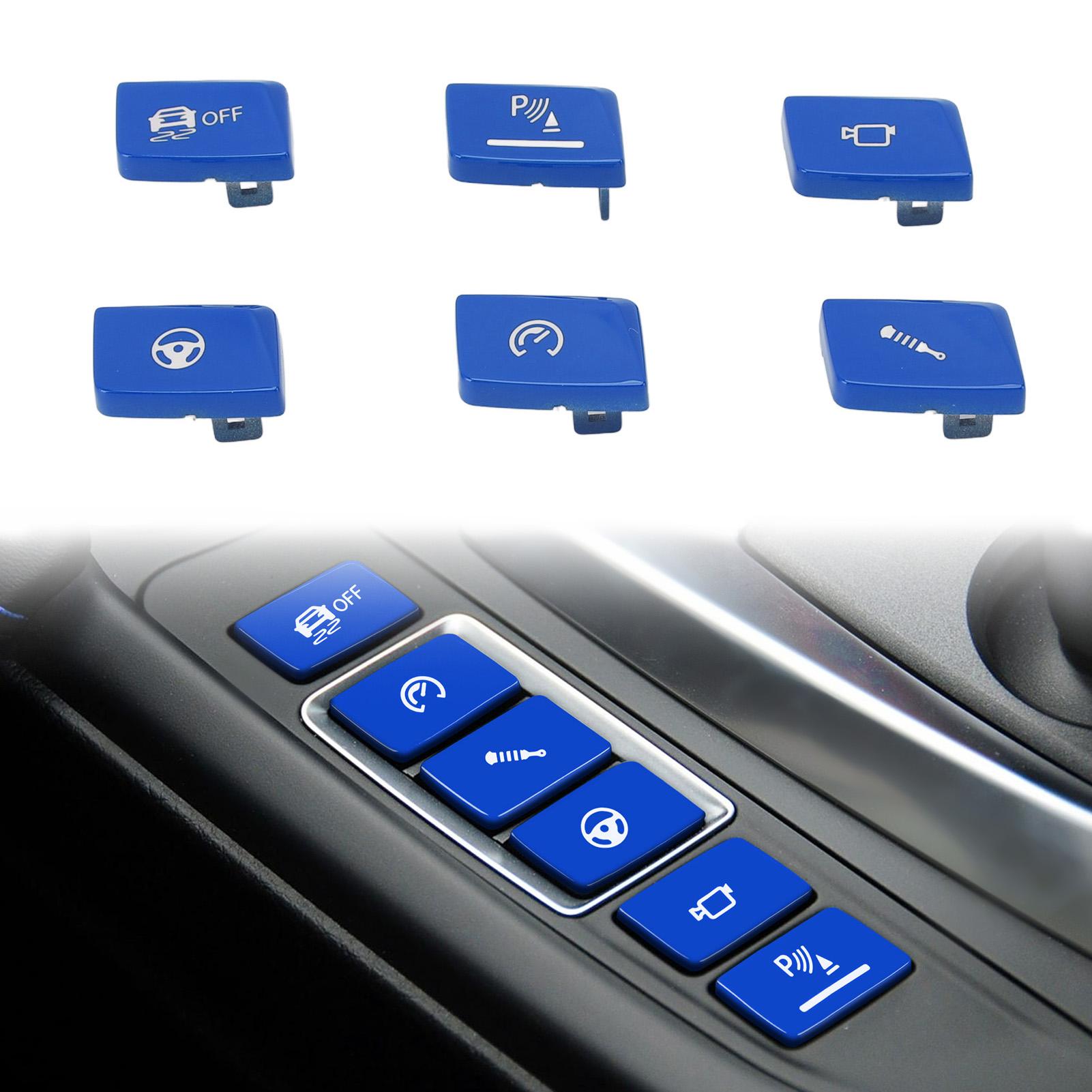 

6Pcs Gear Shift Switch Panel Button Cover Left Hand Drive Stylish Look Sturdy Replacement for M3 F80 M4 F82 Blue