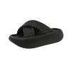 Thick-soled Slippers Women's Summer Wear 2025 New Internet Celebrity Fashion Super Fire Rhinestone Muffin with Skirt One-word Cool Slippers