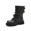 Maillard platform Martin boots women's new autumn brown pile boots retro versatile warehouse tube boots small short boots