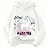 Autumn Winter Cute Unicorn Print Children's Hoodie Top Fashion Sports Long Sleeve Casual Boys Girl Pullover Kid Sweatshirt Coats