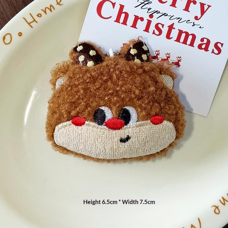 Christmas Mini Cartoon Keychain Soft Plush Santa Snowman Design Portable Bag Ornament Xmas Stocking Filler for Toddlers