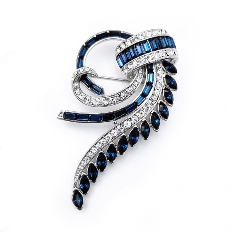 

Броши высокого класса, полностью усыпанные бриллиантами, Элегантные пиджаки, Корсажи, Фиксированные зажимы для одежды синий