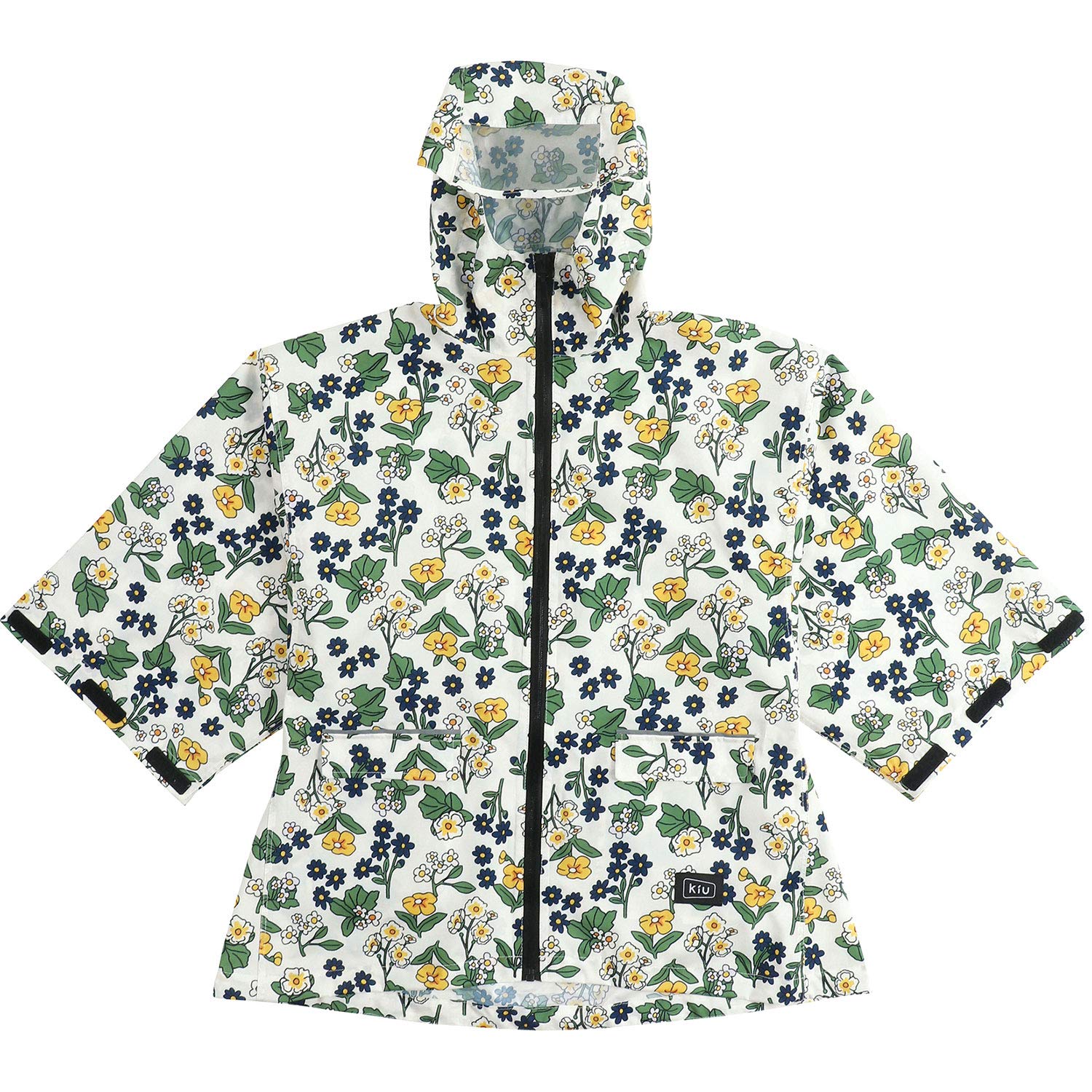 

KiU Heavy Rain Poncho with Flora Size Includes Storage Children s Raincoat, Sleeves, Off-White, M, Bag, K71M-050