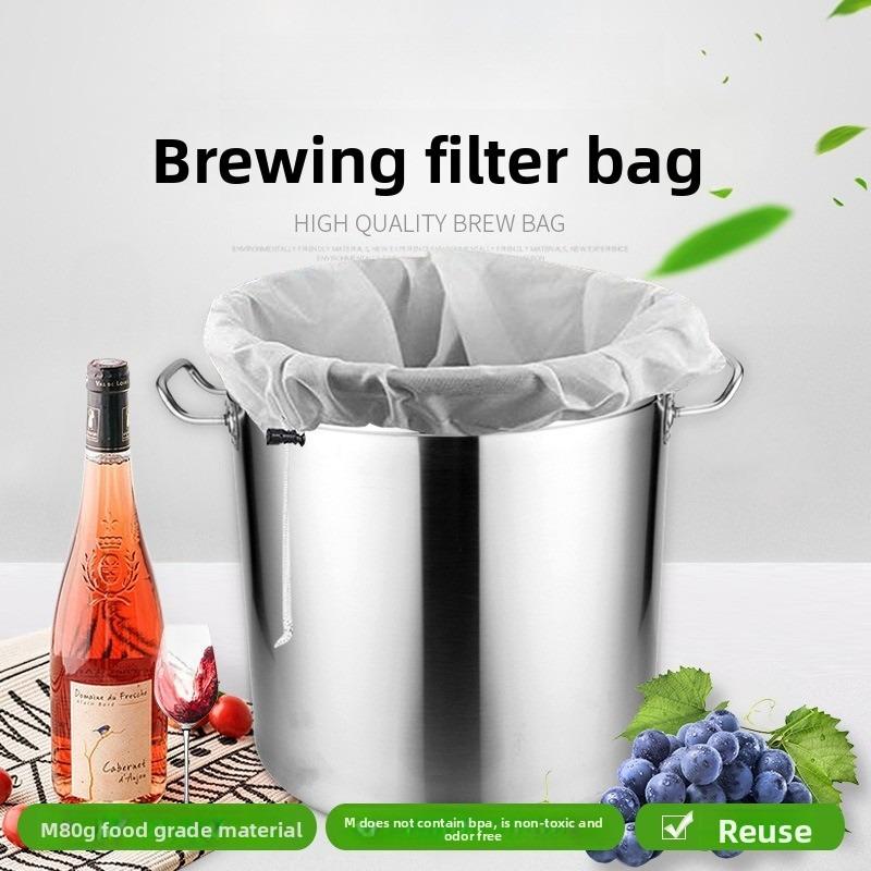 Nylon Straining Bag Fine Mesh Food Strainer Filter Bags for Nut Milk Wine Cider Apple Grape Green Juice Cold Brew Home Brewing