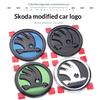 Skoda Black Grille Emblem 90MM & Trunk Badge 80MM, ABS, Multi-Color, Single Piece for Skoda Models hkjn65