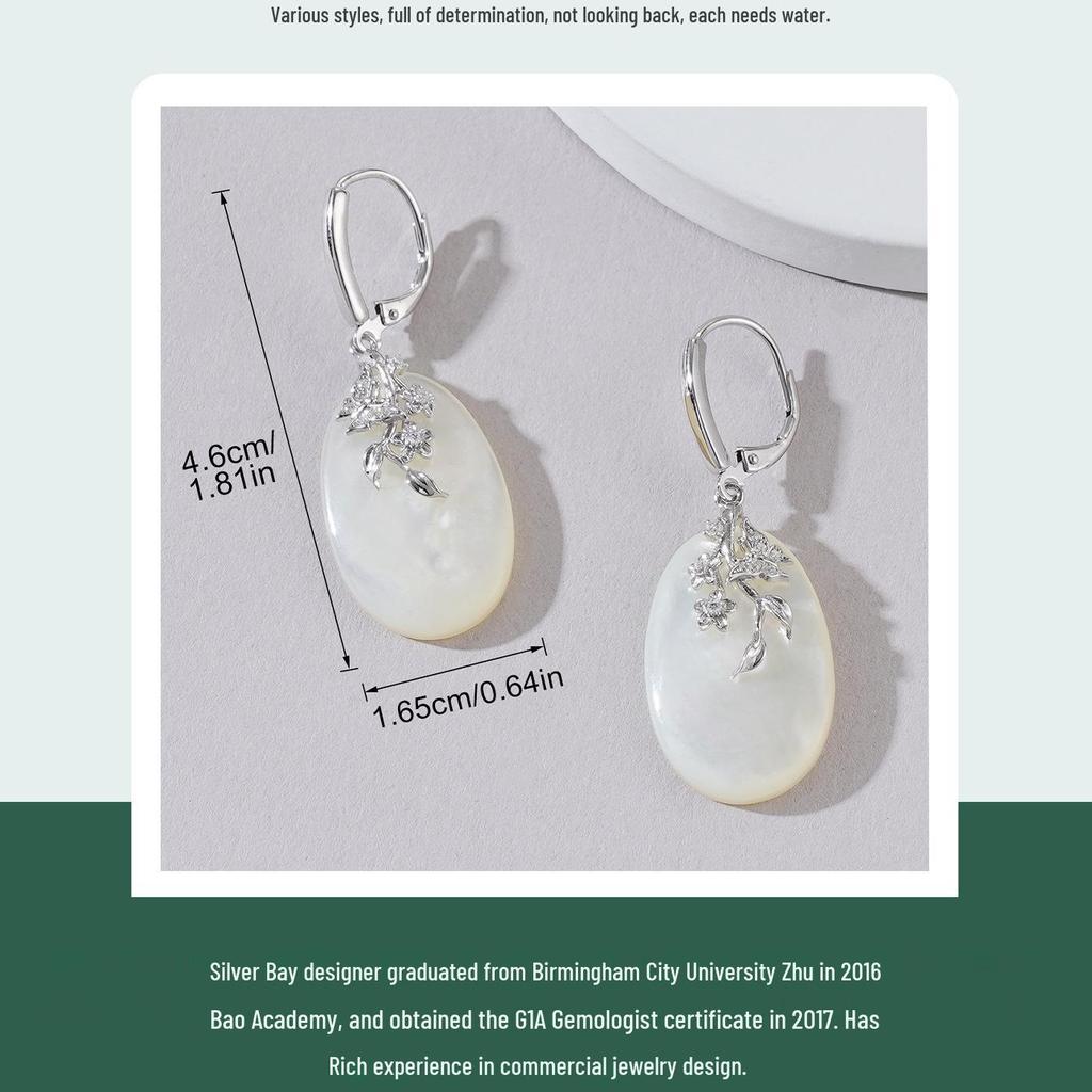 Exquisite Mother-of-Pearl Sterling Silver Luxury Earrings with Unique Face-Inspired Design