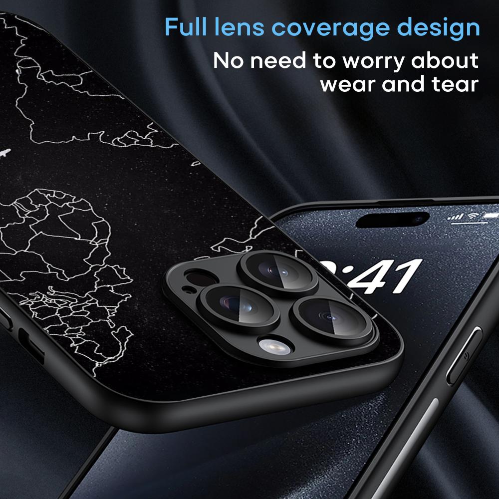 Travel Inspired Plane Patten Design Phone Case For iPhone 16 15 14 13 12 11 Plus Pro Max Limited Black Hard Case Sheepskin