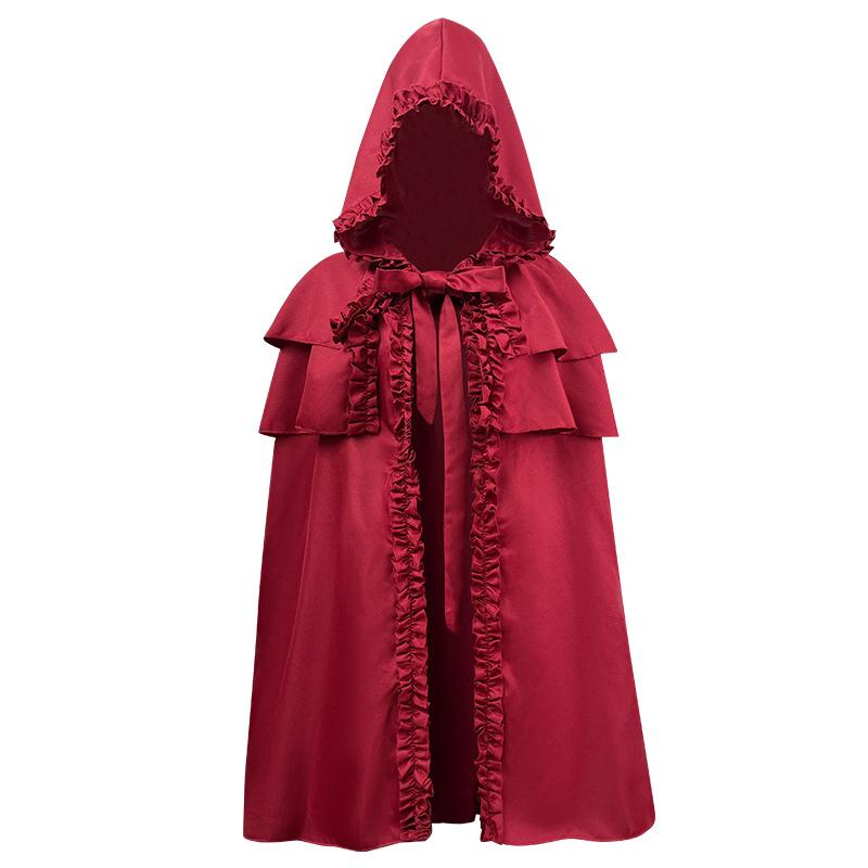 Costume Halloween per Donna Adulta Cappuccetto Rosso Festa Cosplay Vestito Completo Abbigliamento Donna