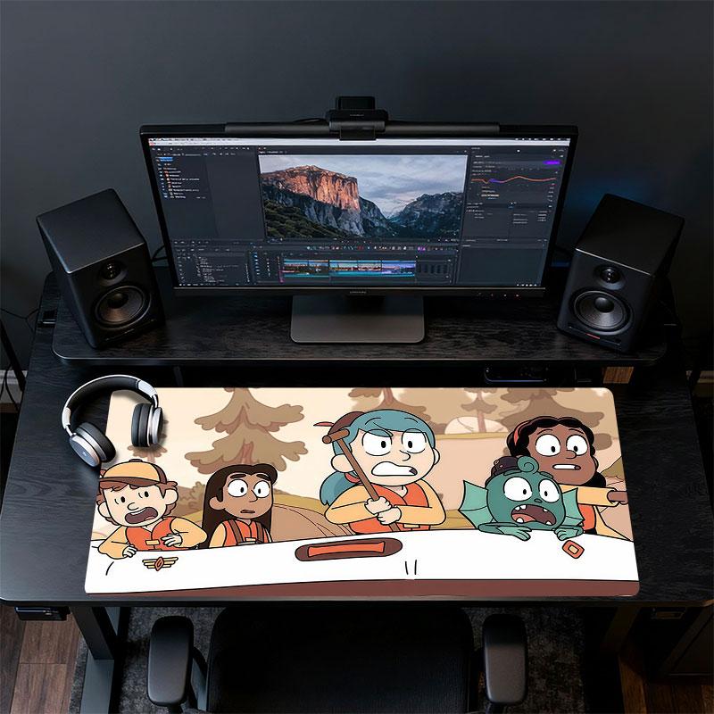Hilda Cartoon Mouse Pad, Large Gaming Desk Mat, Non-slip XXL Mousepad for Laptop & Tablet, Mini PC Playmat with Stitched Edges