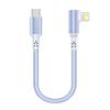 Factory Short USB Type-C Cable 5A Fast Charging 90 Degree Elbow Braided Portable Data Cable for iPhone
