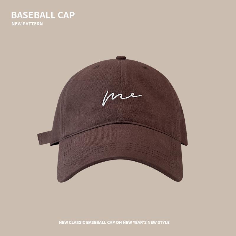 Big head cap Men's tide embroidery letters Wide brim shows face Small sunshade Baseball cap Versatile outdoor sports cap