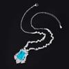 TikTok New Emerald Necklace Women's Para Sapphire Clavicle Chain Pendant Adjustable Dinner Necklace