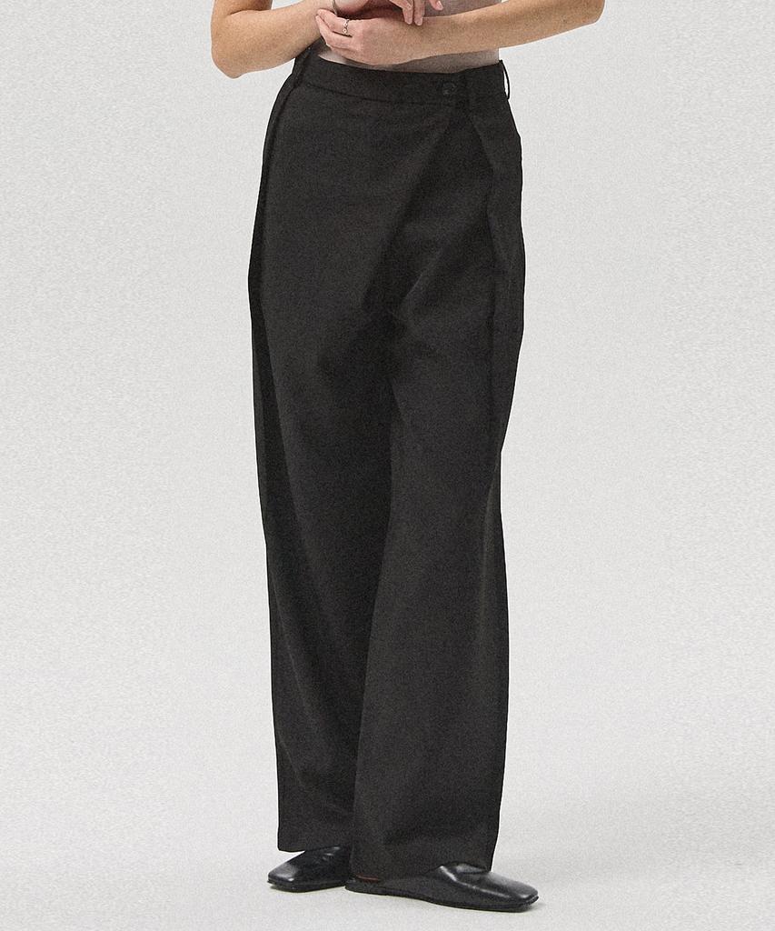 Aheule Arden Wrap Wide Slacks_Black [Select Length]