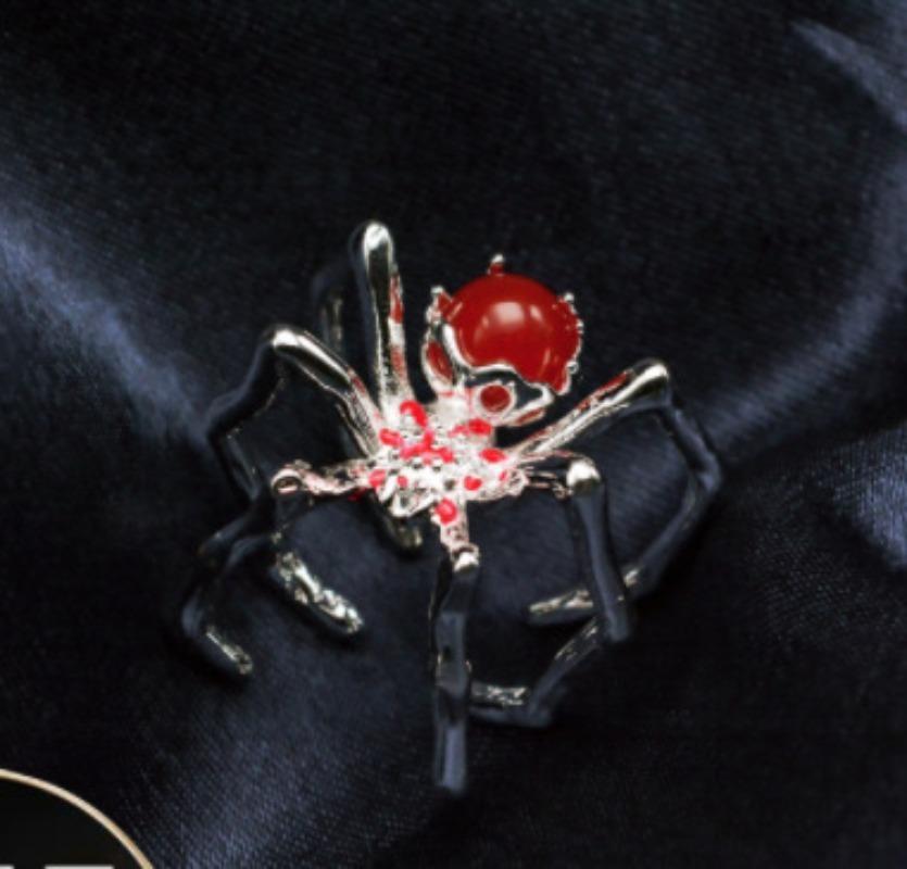 Ring For Women Gothic Punk Vintage Spider Ring Exaggeration Animal Finger Men's Adjust Hiphop Party Halloween Jewelry Decoration