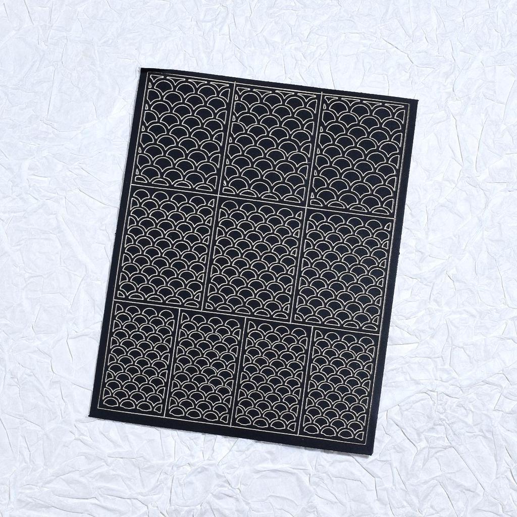 Décalques pour ongles: Autocollants Dégradés à Carreaux et Imprimé Léopard avec Gabarit Creux Double Usage.