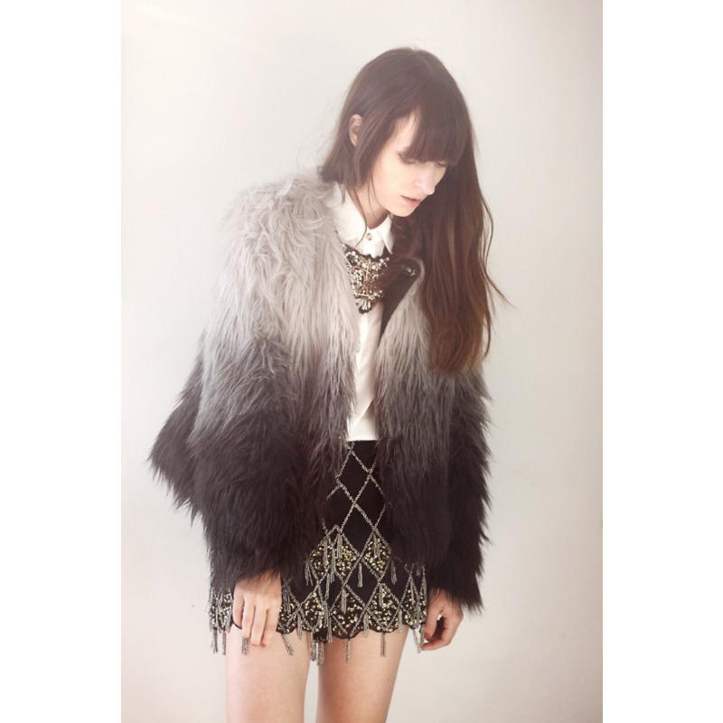 

Модная куртка из искусственного меха, новая куртка из искусственного меха для осени и зимы, имитация лисьего меха, женский короткий топ S