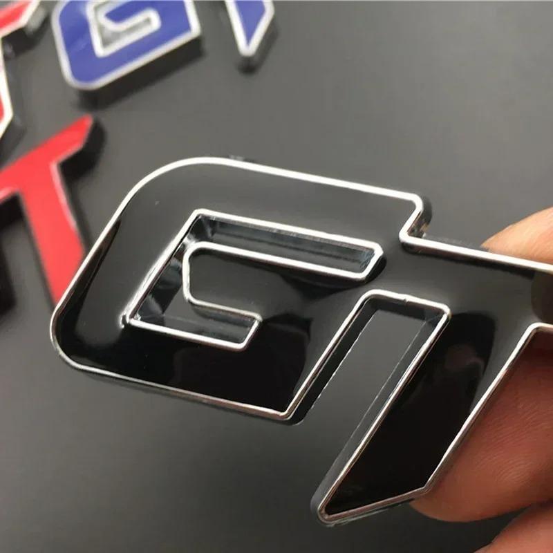 3D Metal GT Logo Letters Car Front Grill Rear Trunk Emblem Badge Sticker Decals For GT Accessories