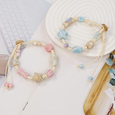 Ceramic Heavy Industry Weaving Star Small Fresh Sweet Bracelet Couple Student Girlfriend Weaving Hand