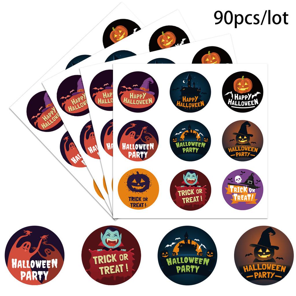 Ghost Halloween Theme Blood Handed Bat Pattern Envelope Label Set Stickers
