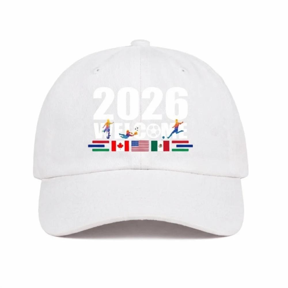 Casual 2026 Football Themed Baseball Cap Adjustable Versatile Sun Visor Embroidery Letter Breathable Peaked Hat Unisex