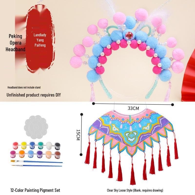 DIY Peking Opera Headband & Hair Accessories Kit for Dragon Boat Festival Team-Building Activity