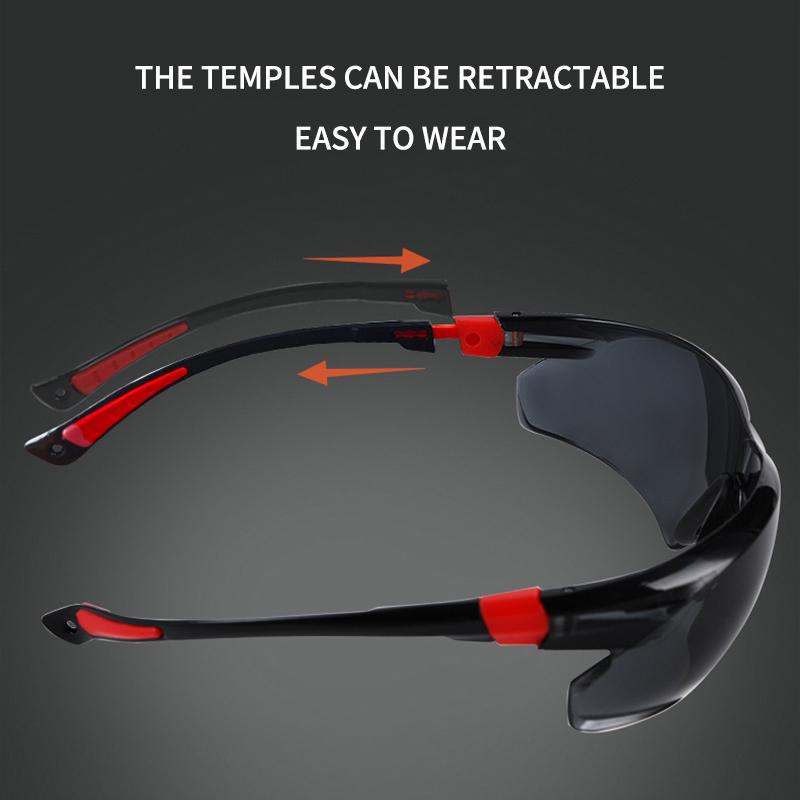 Safety Goggles Protect Glasses Men Women with Adjustable Mirror Legs Work Sport Outdoor Protective Glasses Against Wind and Dust