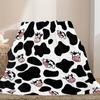 Black Cow Print Throw Blanket, Cow Sofa Blanket, Cozy Skin-Friendly Blanket, Gift for Cow Lovers