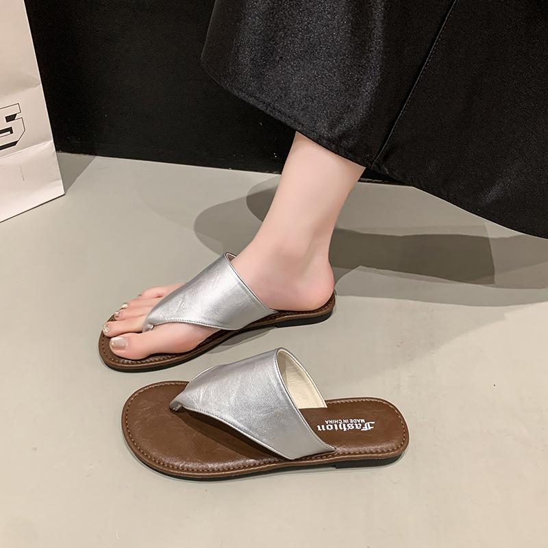 Fashion 2025 Summer New Women's Sandals Open Toe Casual Sandals Flat Heel Soft Bottom Casual for Female