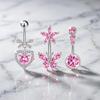 Premium Stainless Steel Navel Ring Hypoallergenic Sparkling Zircon Belly Button Piercing for Party