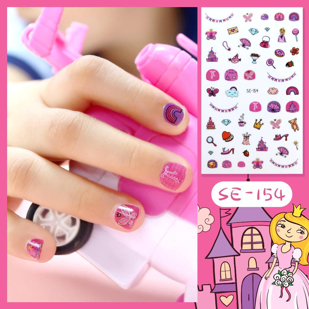 Nová dětská princezna Kreslené samolepky na nehty Flitry Třpytky Barevné květiny DIY obtisk Dětská hračka Kawaii pro děti Dívky Ozdoby