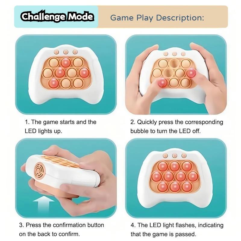 Quick Push Bubbles Game Electronic Pop Light Machine Fidget Toys Console Whac-A-Mole Toy Anti-Stresses Relief Sensory Toys Gifts