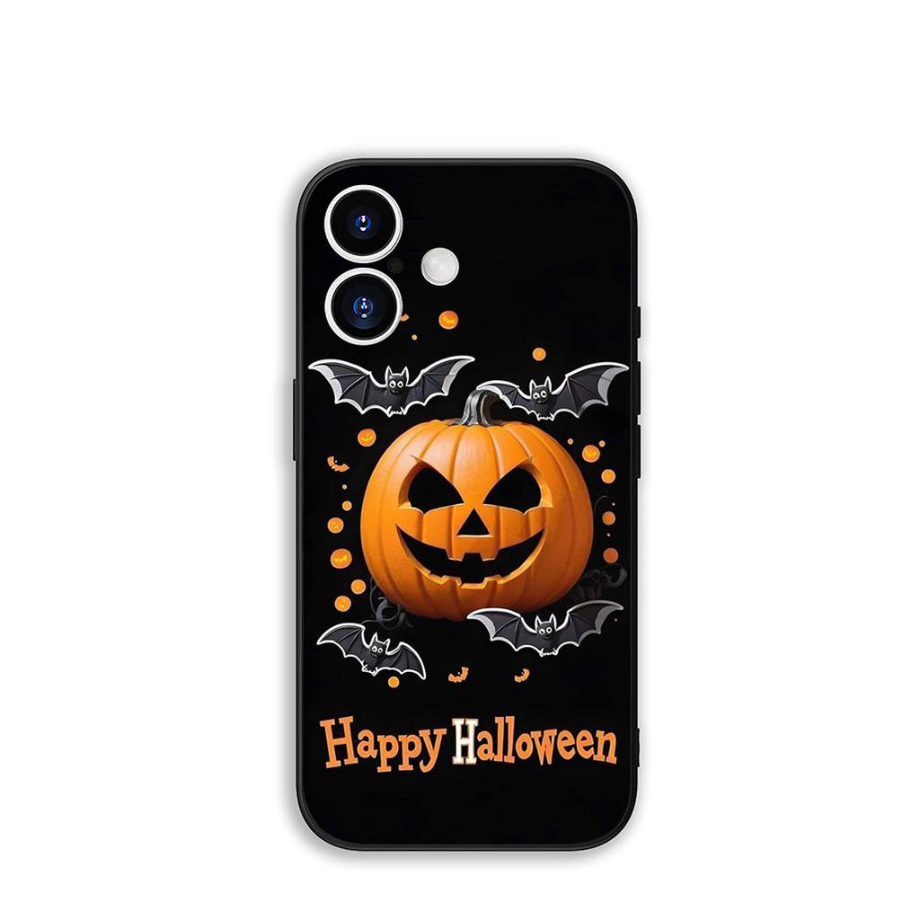 for Apple iPhone 16 15 14 Plus 13 12 Mini 17 Pro Max + ProMax 16E Air 15+ Cover Case Little Ghost With H-Halloweens Pumpkin